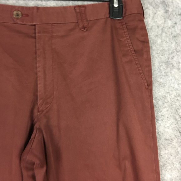 John Varvatos Pants Mens 34x30 Soho Fit Khaki Chino Red Straight Leg Canada Made - Picture 4 of 16